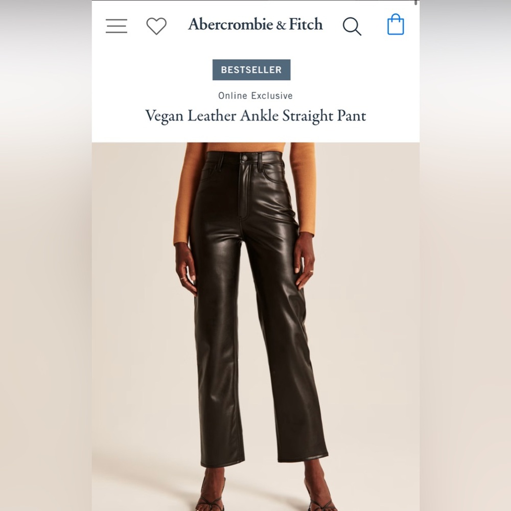 Vegan Leather Curve Love Ankle Straight Pant Size 28/6XS